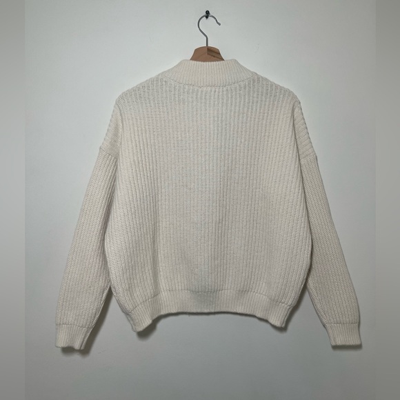 SEZANE COTTON/WOOL BLEND LUCAS JUMPER IN ECRU SIZE M - Picture 5 of 8